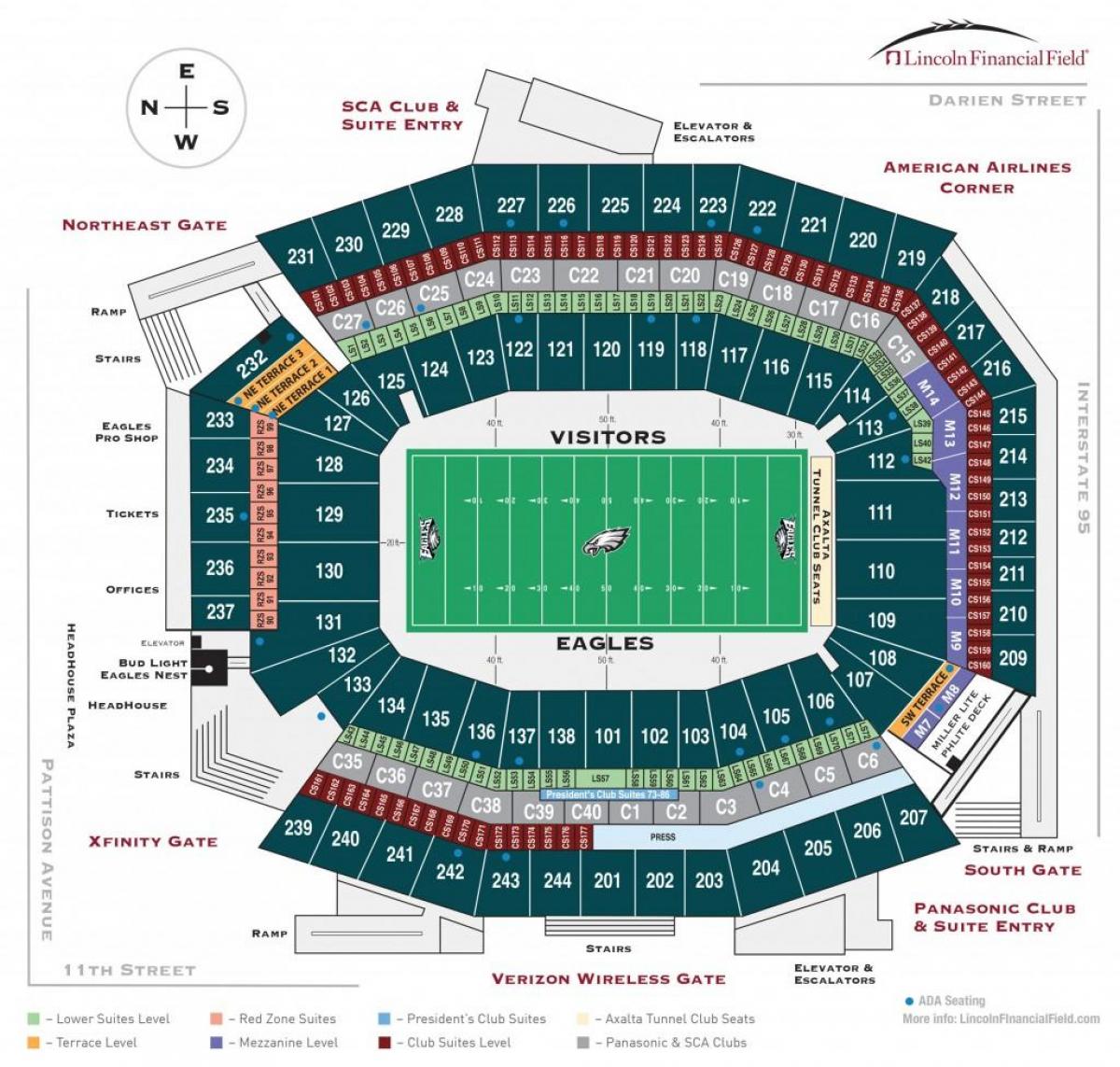 Philadelphia eagles stadium mapě