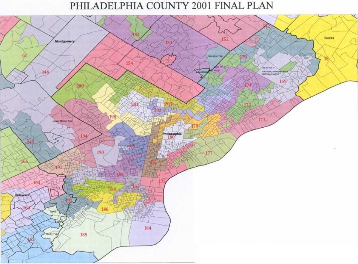 Philadelphia rady okresu mapě