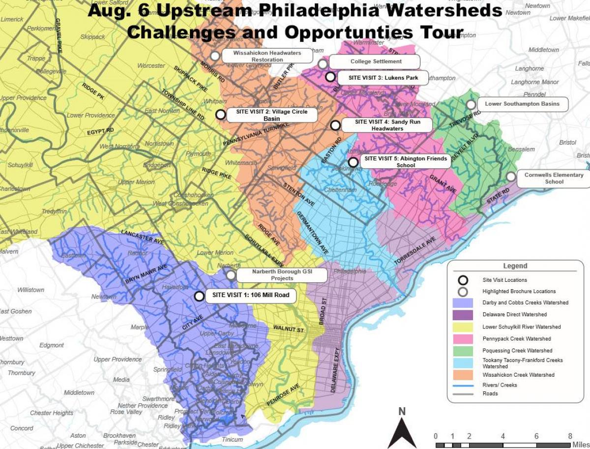 předměstí Filadelfie mapě