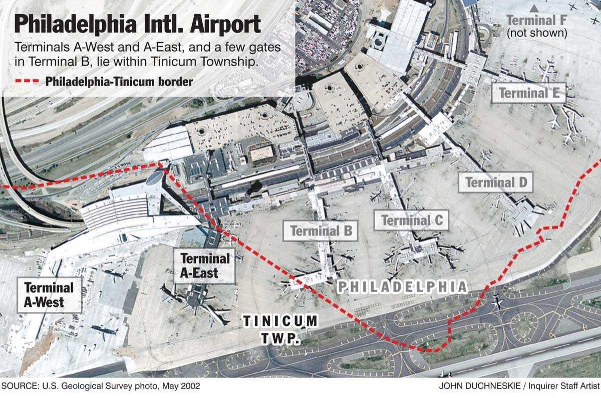 Filadelfie mezinárodní letiště mapě