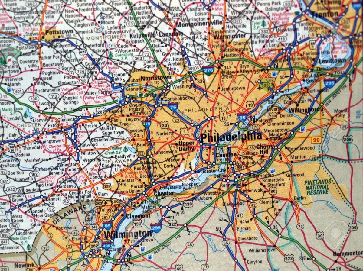 mapa Filadelfie, pa