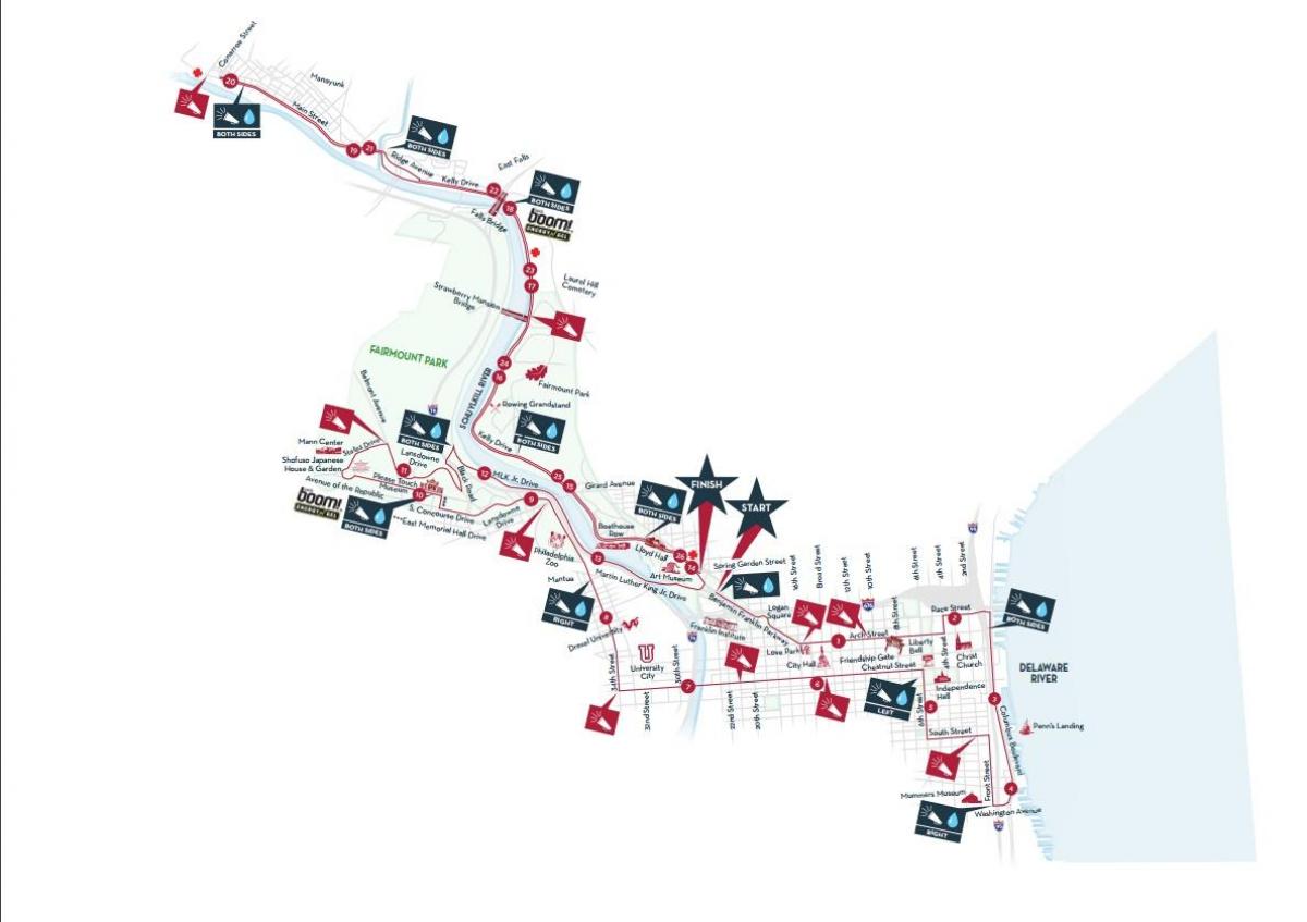 Philadelphia marathon 2015 mapě