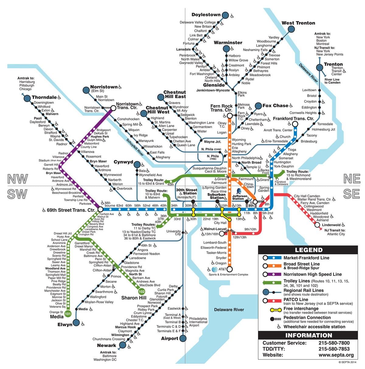 metro mapa Filadelfie
