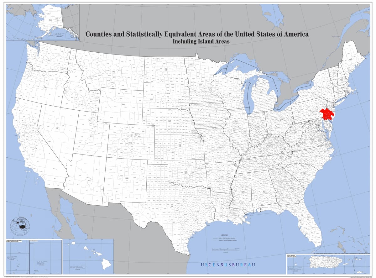 Philadelphia na mapě