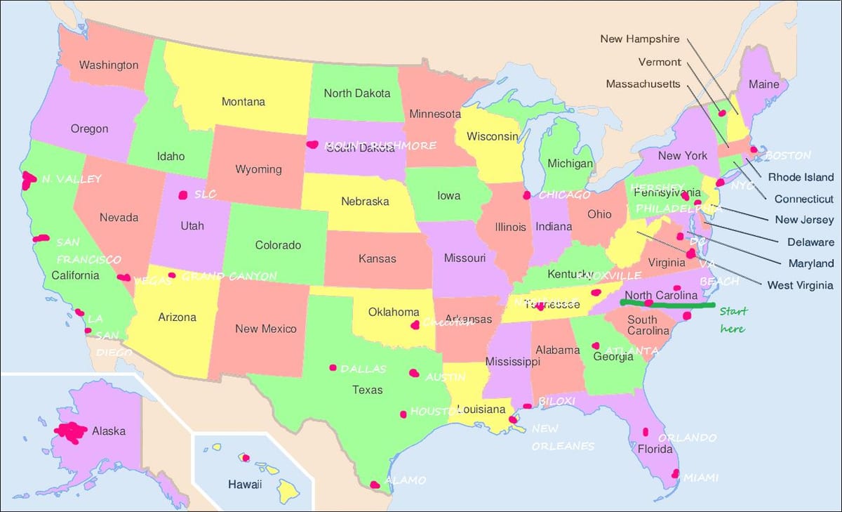 Philadelphia us mapě
