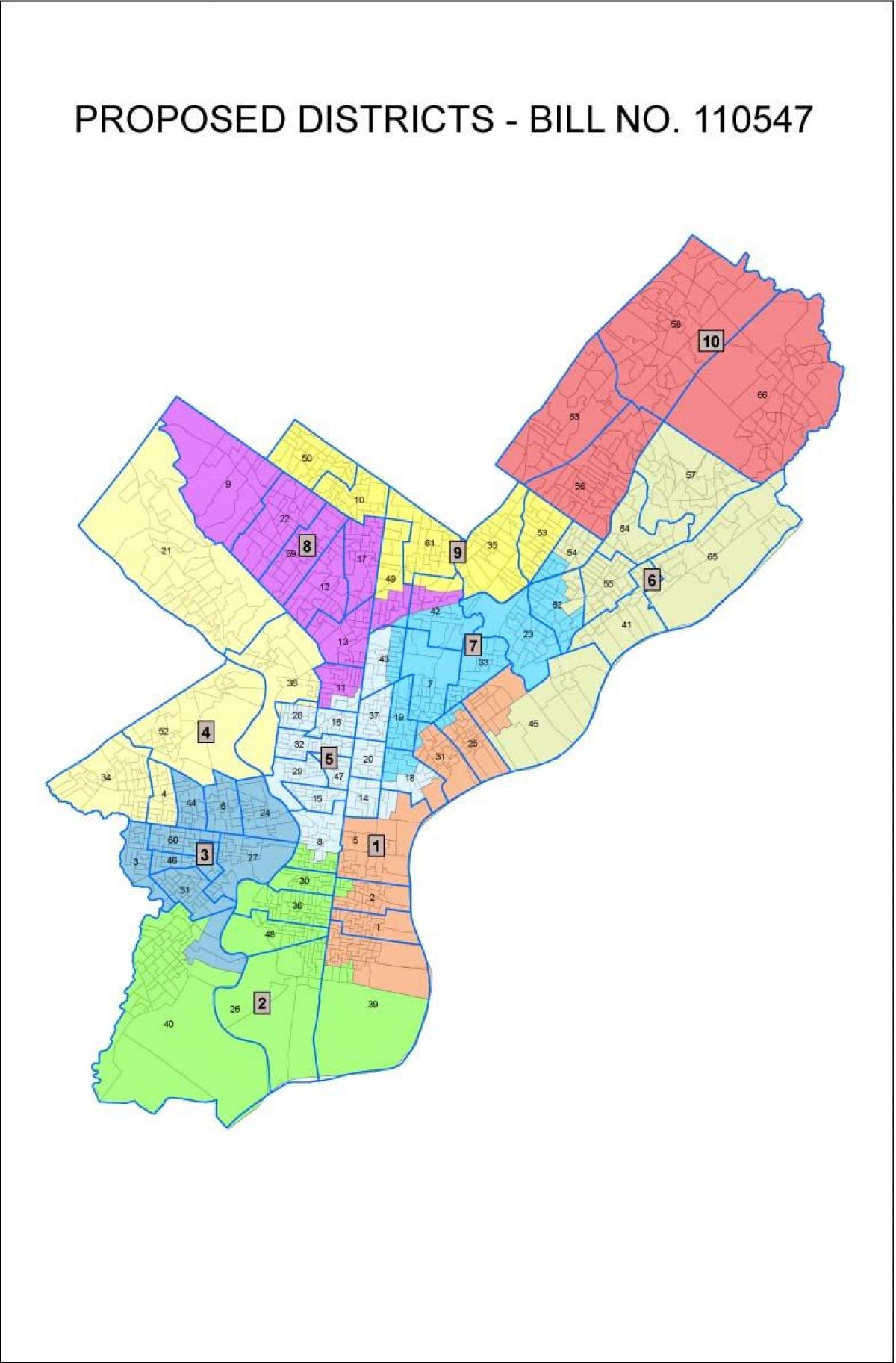 oddělení mapa Filadelfie