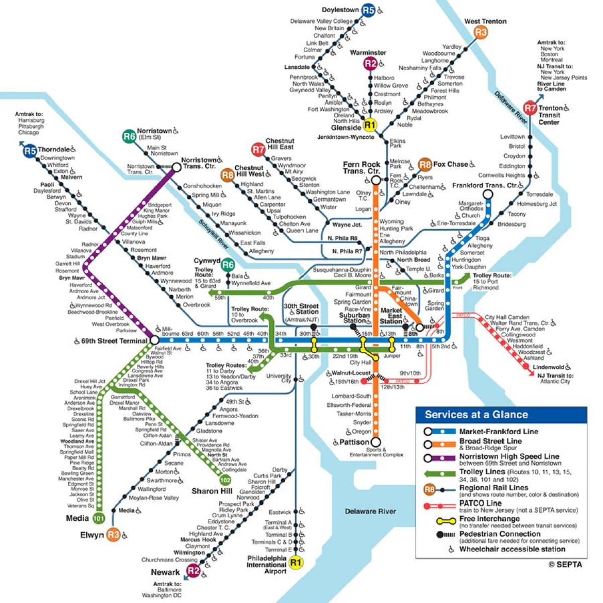 mapa Filadelfie podzemí