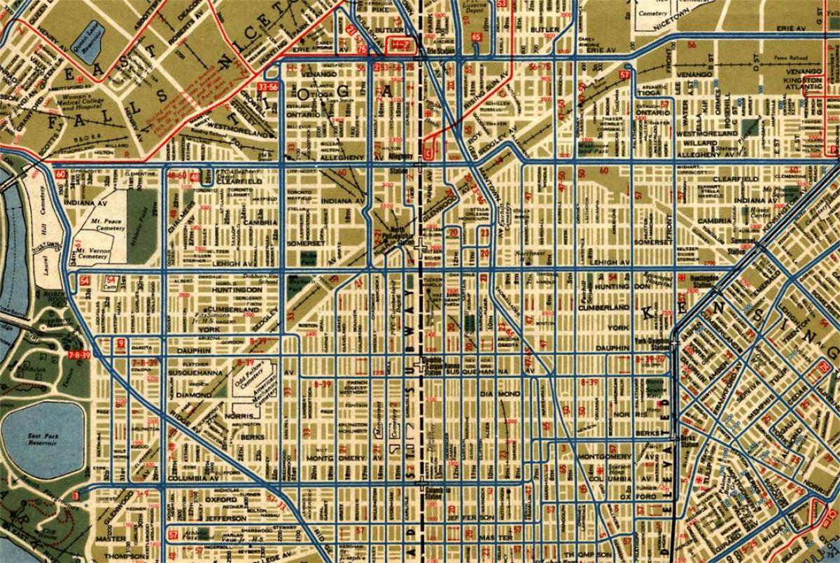 ulice mapa Filadelfie