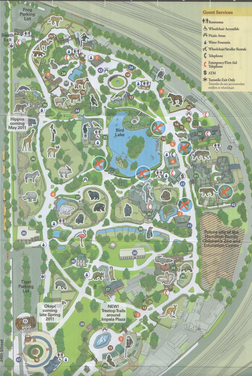 mapa Filadelfie zoo