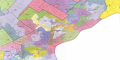 Philadelphia rady okresu mapě