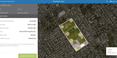 Mapa Filadelfie stormwater 
