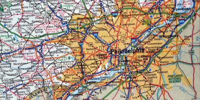 Mapa Filadelfie, pa