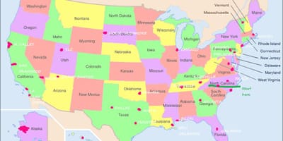 Philadelphia us mapě