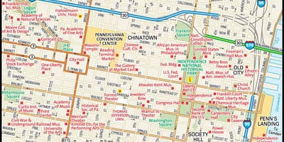 Mapa centra Filadelfie
