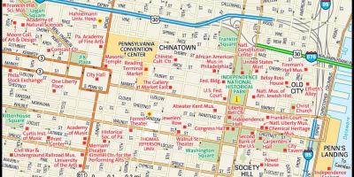 Mapa centra Filadelfie